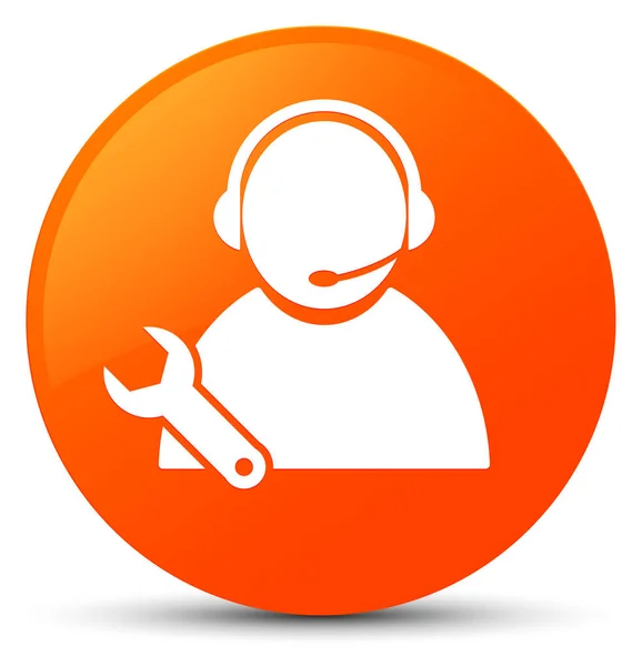 Tech support icon orange round button — Stock Photo, Image