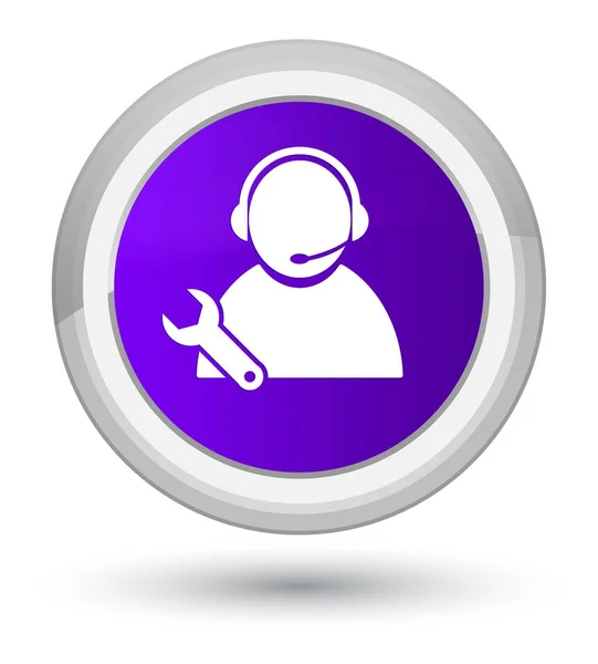 Tech support icon prime purple round button — Stock Photo, Image