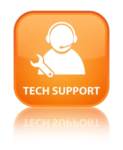 Tech ondersteuning speciale oranje vierkante knop — Stockfoto