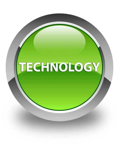 Technology glossy green round button — Stock Photo, Image