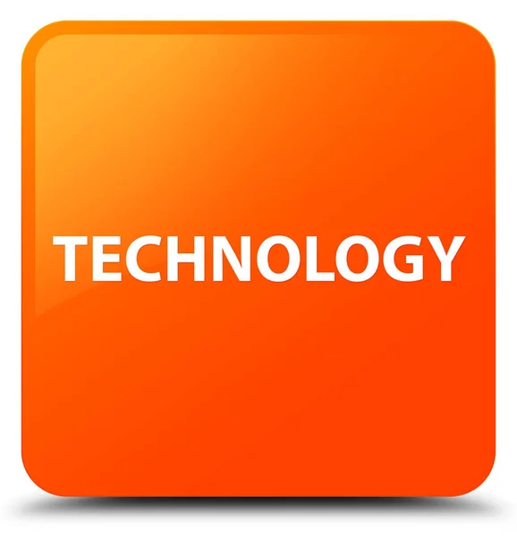 Technology orange square button — Stock Photo, Image