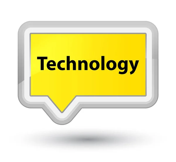 Technologie prime žlutý nápis tlačítko — Stock fotografie