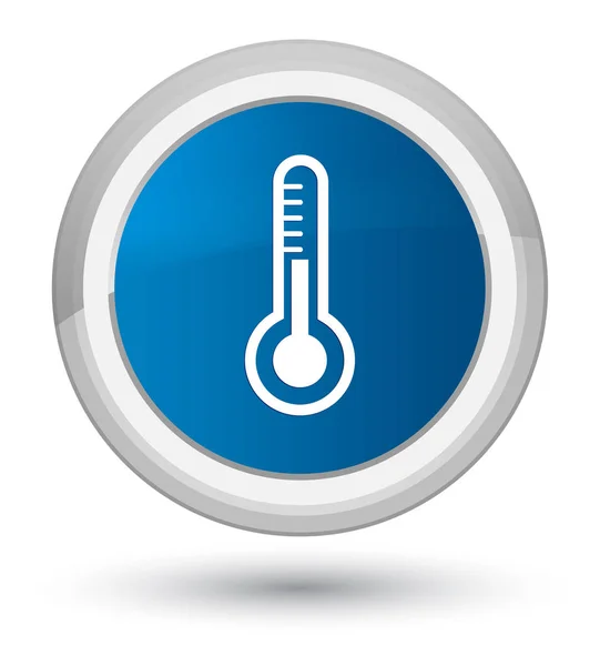 Піктограма термометра простої синьої круглої кнопки — стокове фото