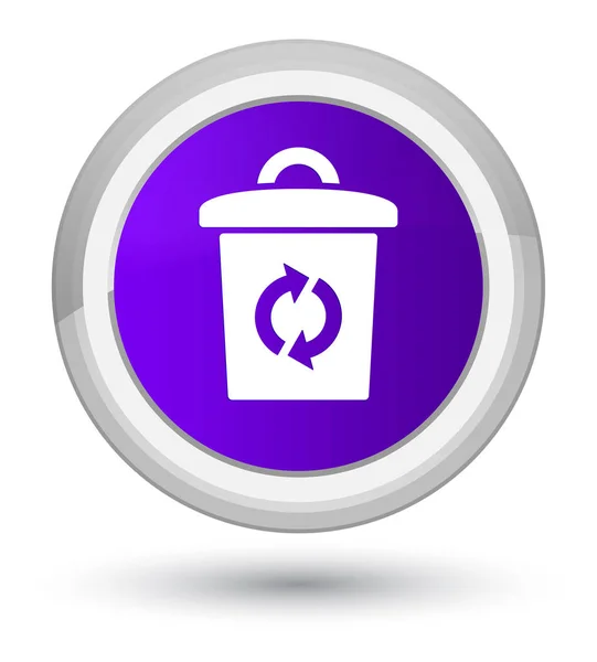 ゴミ箱アイコン総理ボタン ラウンド紫 — ストック写真