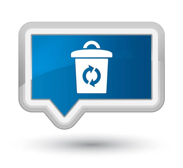 Ícone de lixo botão banner azul primo — Fotografia de Stock