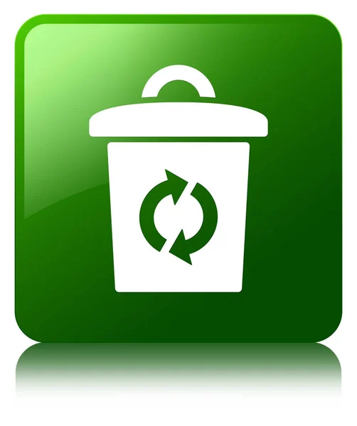 Prullenbak pictogram groen vierkante knop — Stockfoto