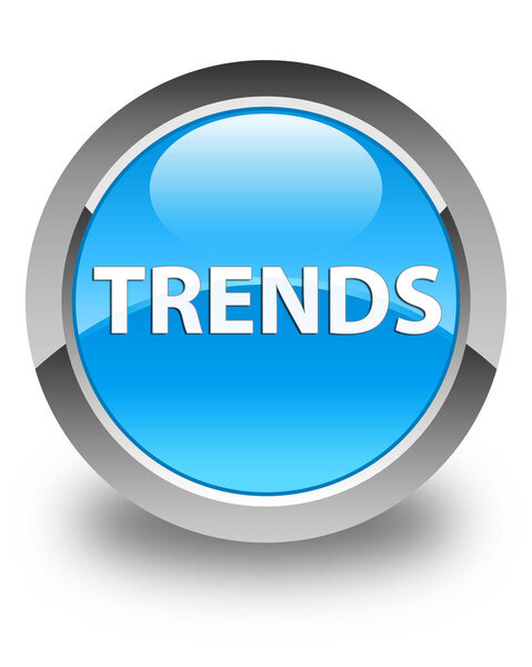 Trends glossy cyan blue round button