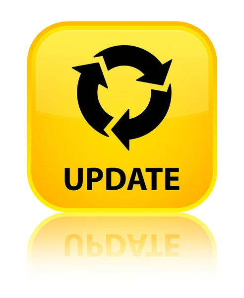 Update (uppdateringsikonen) speciella gula fyrkantiga knappen — Stockfoto