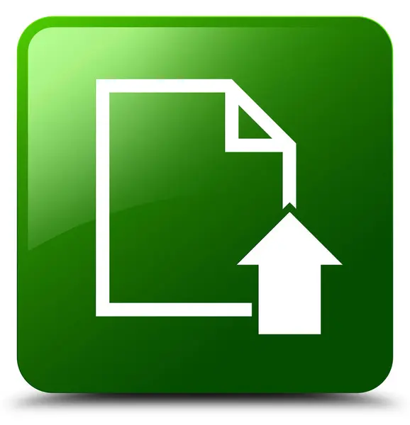 Carregar documento ícone verde botão quadrado — Fotografia de Stock