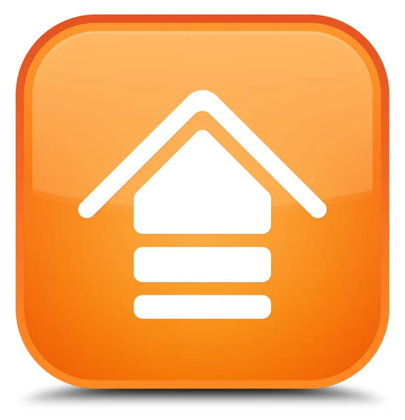 업로드 아이콘 특별 한 주황색 사각형 버튼 — 스톡 사진