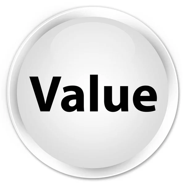 Value premium white round button — Stock Photo, Image