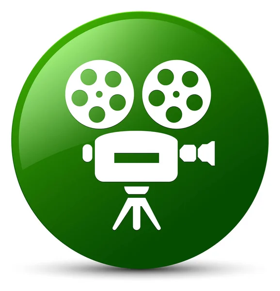 Videokamera-Symbol grüne runde Taste — Stockfoto