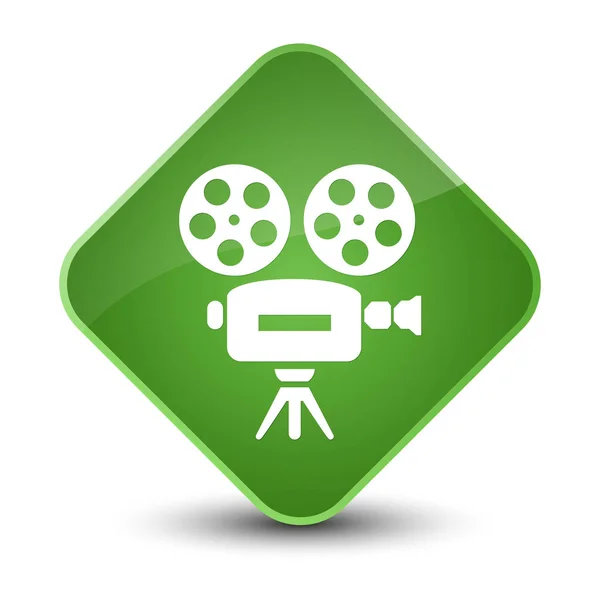 Video camera icon elegant soft green diamond button — Stock Photo, Image