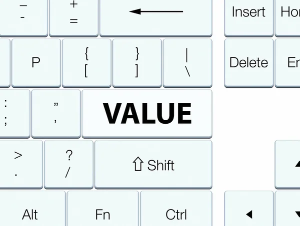 Value white keyboard button — Stock Photo, Image
