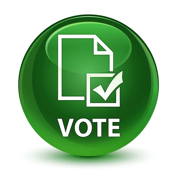 Vote (survey icon) glassy soft green round button — Stock Photo, Image