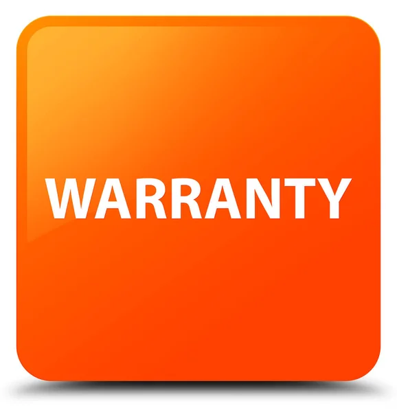 Warranty orange square button — Stock Photo, Image