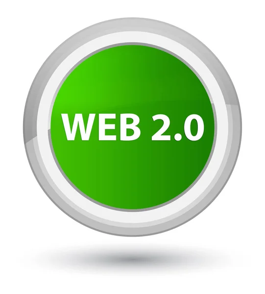 Web 2.0 prime zielony okrągły przycisk — Zdjęcie stockowe
