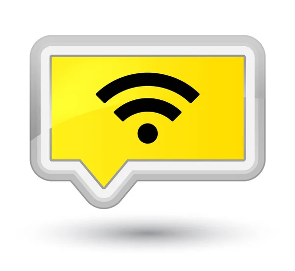 Wifi-Symbol Prime gelbe Banner-Taste — Stockfoto