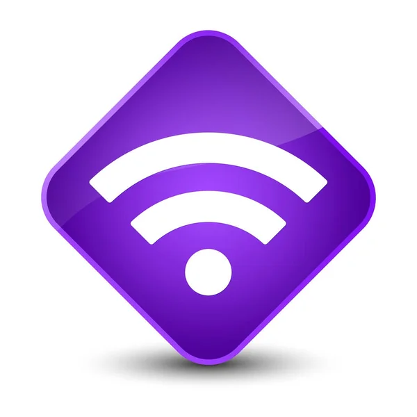 Icône Wifi élégant bouton diamant violet — Photo