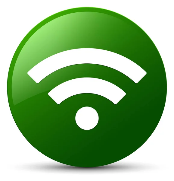 WiFi simgesi yeşil yuvarlak düğmesi — Stok fotoğraf