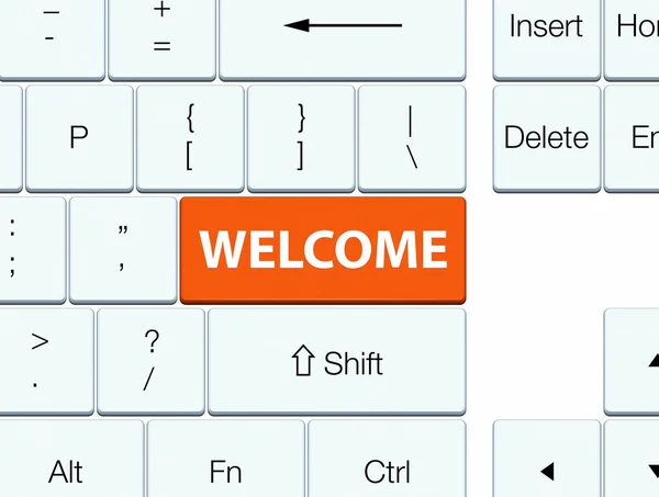 Welkom oranje toetsenbord knop — Stockfoto
