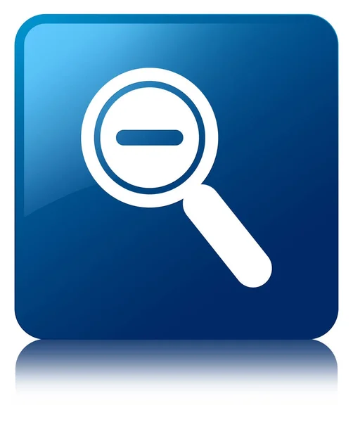 Zoom ícone azul quadrado botão — Fotografia de Stock