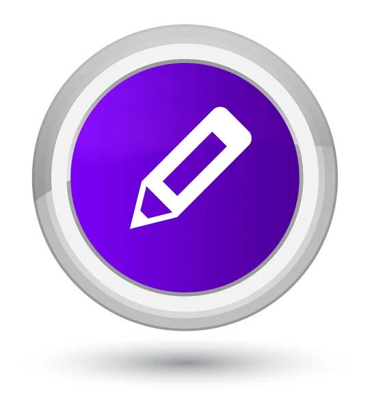 Pencil icon prime purple round button — Stock Photo, Image