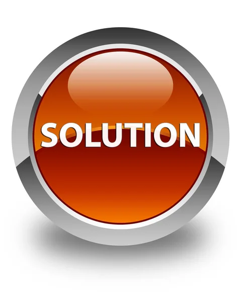 Solution glossy brown round button — Stock Photo, Image