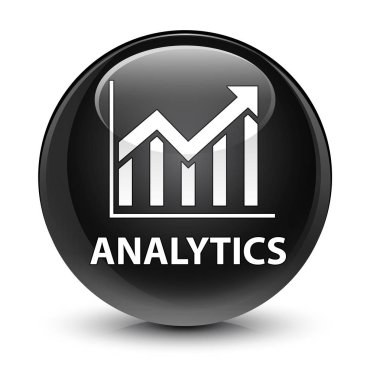Analytics (istatistik simgesi) cam gibi siyah yuvarlak düğmesi