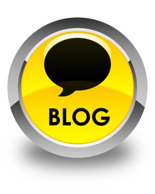 Blog (görüşme simgesi) parlak sarı yuvarlak düğmesi