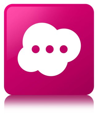 Beyin simgesi pembe kare düğme