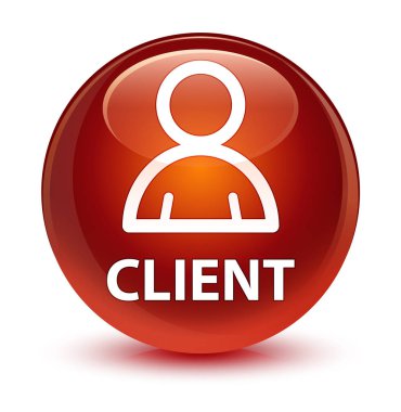 İstemci (üye simgesi) cam gibi kahverengi yuvarlak düğmesi