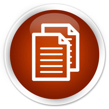 Belgeler simgesini sigorta primi kahverengi yuvarlak düğmesi
