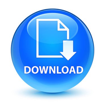 (Belge simgesi) camsı camgöbeği mavi yuvarlak düğmesini indir