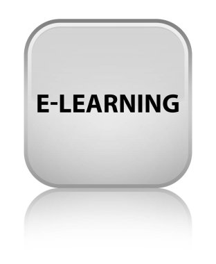 E-öğrenme özel beyaz kare düğme