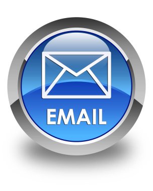 E-posta parlak mavi yuvarlak düğme