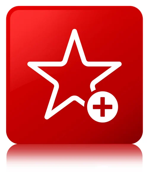 Adicionar ao ícone favorito botão quadrado vermelho — Fotografia de Stock