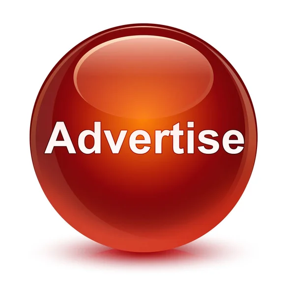 Реклама скляно-коричневої круглої кнопки — стокове фото