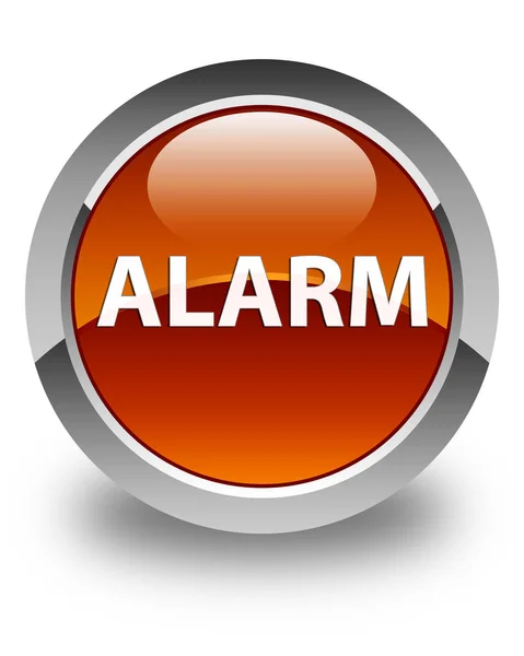 Alarma brillante botón redondo marrón —  Fotos de Stock