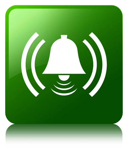 Alarm simgesi yeşil kare düğmesi — Stok fotoğraf