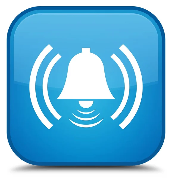 Alarm icon special cyan blue square button — Stock Photo, Image