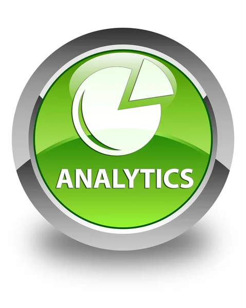Analytics (graph icon) glossy green round button — Stock Photo, Image