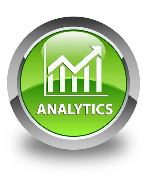 Analytics (statystyki ikona) zielony okrągły przycisk — Zdjęcie stockowe