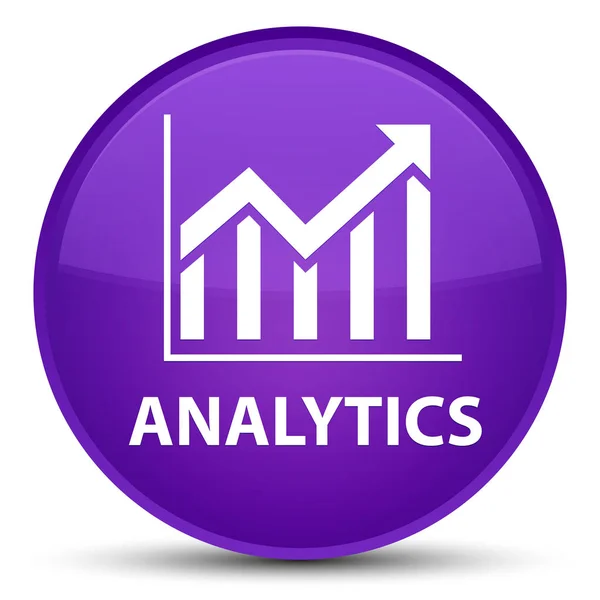 Analytics (statystyki ikona) specjalne fioletowy okrągły przycisk — Zdjęcie stockowe