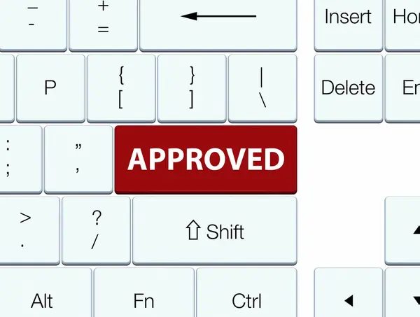 Botão de teclado marrom aprovado — Fotografia de Stock