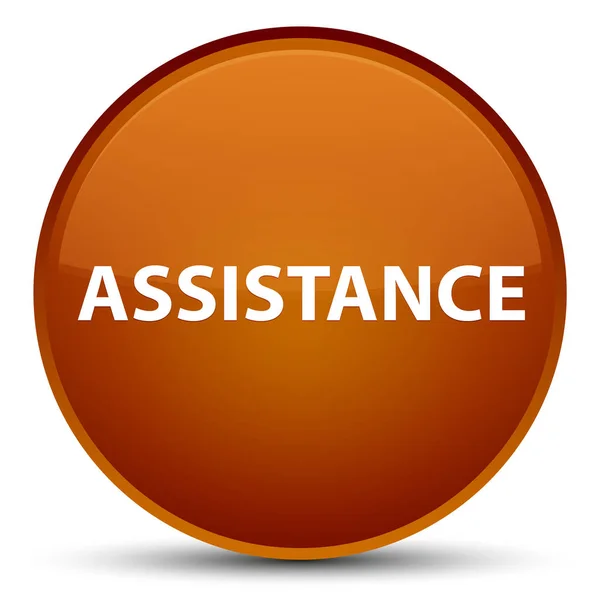 Assistance special brown round button — Stock Photo, Image