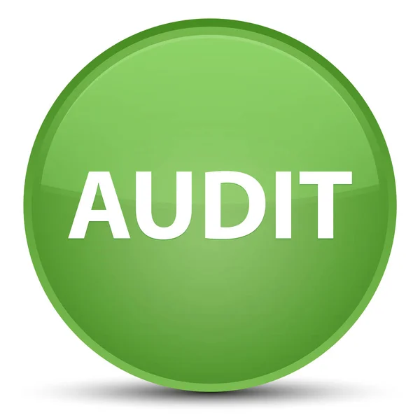 Audit special soft green round button — Stock Photo, Image