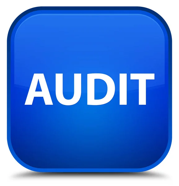 Audit bouton carré bleu spécial — Photo