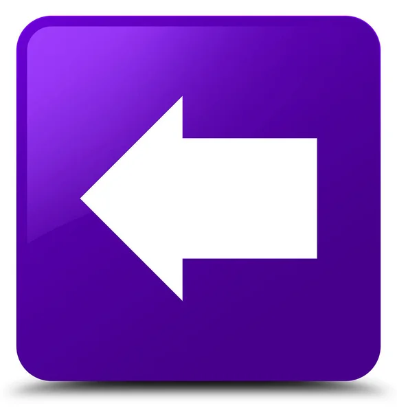 Back arrow icon purple square button — Stock Photo, Image