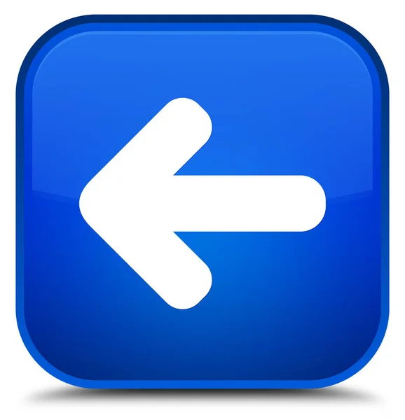 Ícone de seta para trás botão quadrado azul especial — Fotografia de Stock